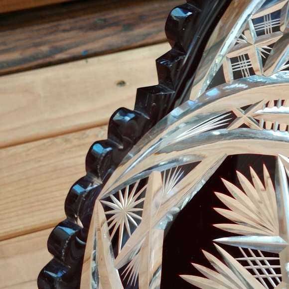 Vtg bohemian crystal oblong dish - Picture 13 of 13